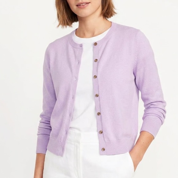 Old Navy Sweaters - Old Navy Womens Lavender Purple Crew Neck Button Front Cardigan Sweater M